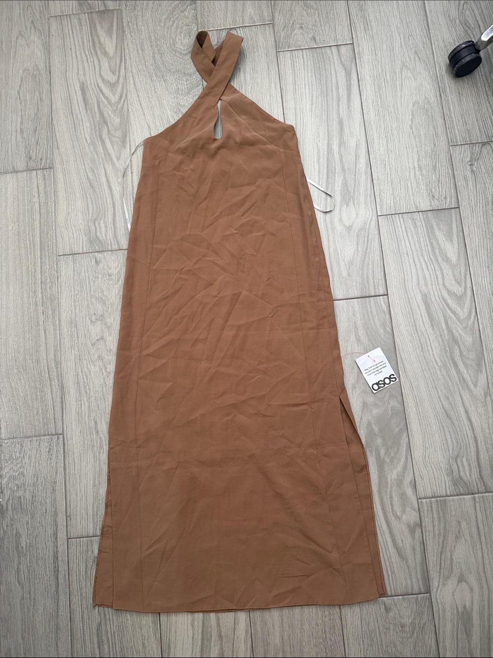 ASOS Brown Halter Neck Maxi Dress